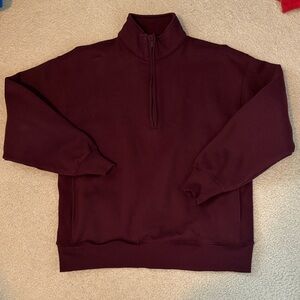 Aritzia Cozy Sweatfleece Boyfriend 1/2 Zip